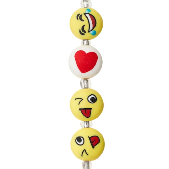 Emoji Face Resin Round Beads, 11mm by Bead Landing™